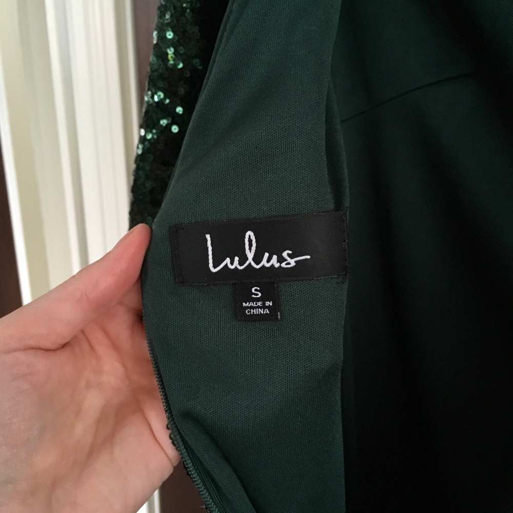 Lulu's Green Sequin Mini Dress - Picture 7 of 7